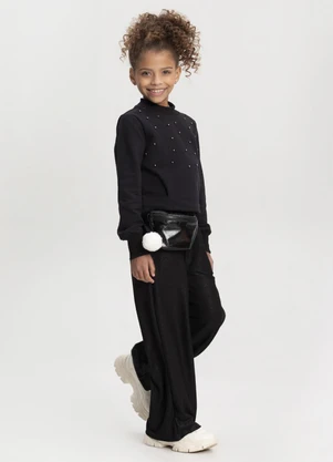 Alakazoo - Conjunto Blusão e Calça em Malha Lurex Preto - ALAKAZOO