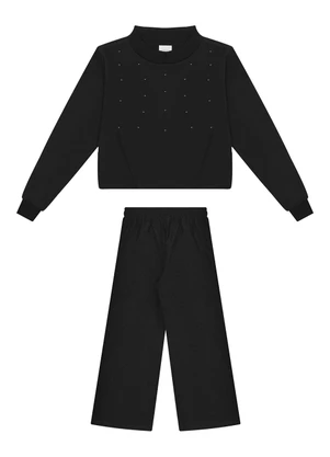 Alakazoo - Conjunto Blusão e Calça em Malha Lurex Preto - ALAKAZOO
