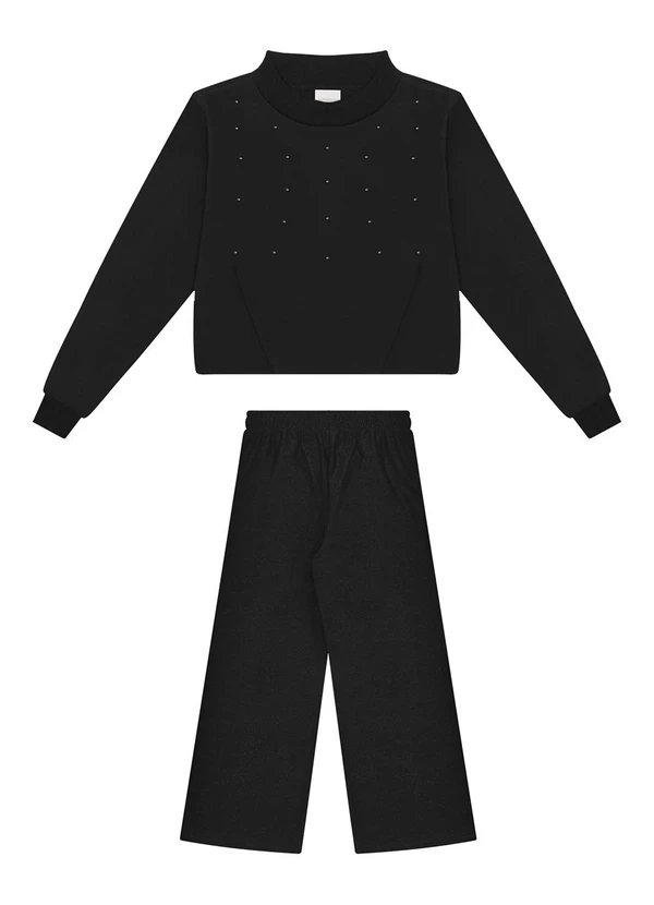 Alakazoo - Conjunto Blusão e Calça em Malha Lurex Preto 2