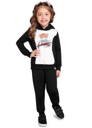 Marlan - Conjunto Blusão e Calça em Malha Sport Preto - MARLAN