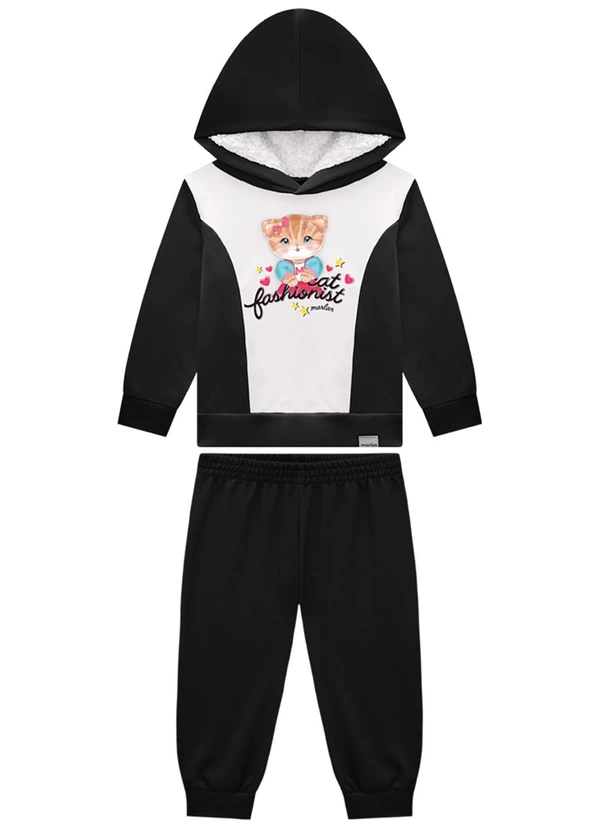 Marlan - Conjunto Blusão e Calça em Malha Sport Preto 2