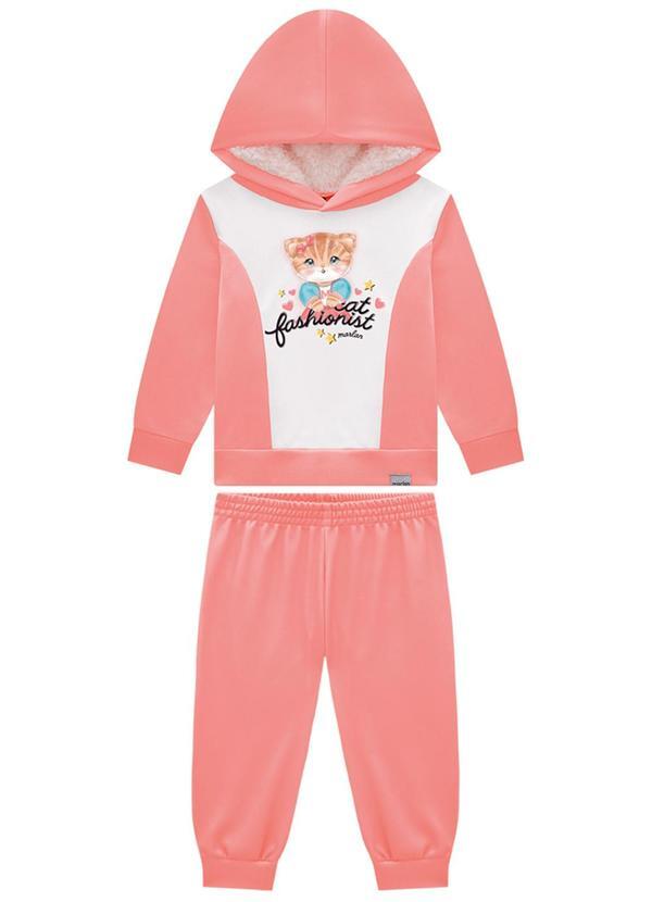 Marlan - Conjunto Blusão e Calça em Malha Sport Rosa