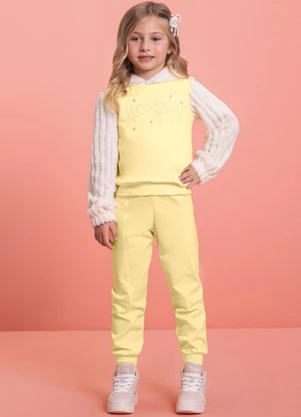 Milli e Nina - Conjunto Blusão e Calça em Molecotton Amarelo - MILLI E NINA