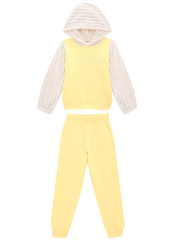 Milli e Nina - Conjunto Blusão e Calça em Molecotton Amarelo 2