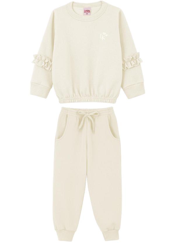 Lik Kids - Conjunto Blusão e Calça em Moletom 2 Cabos Nude