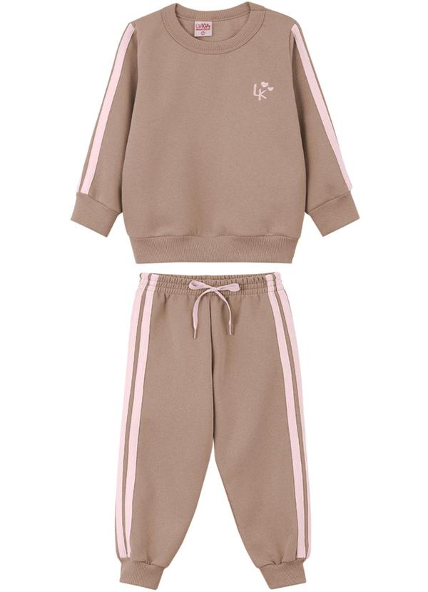 Lik Kids - Conjunto Blusão e Calça em Moletom Marrom 1