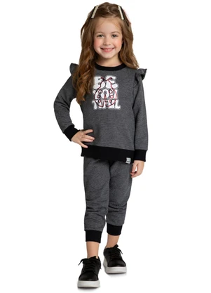 Marlan - Conjunto Blusão e Calça em Moletom Preto - MARLAN