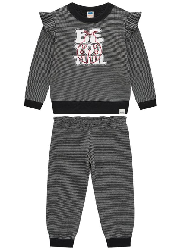 Marlan - Conjunto Blusão e Calça em Moletom Preto 2