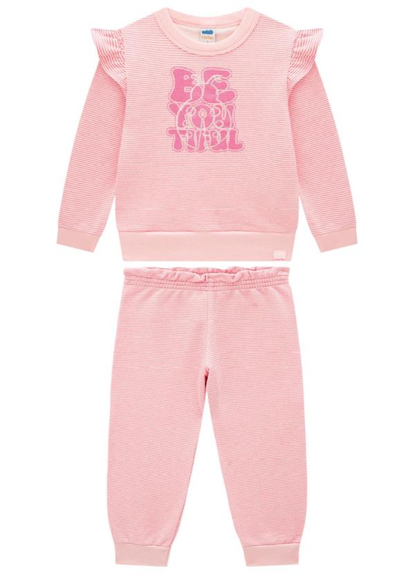 Marlan - Conjunto Blusão e Calça em Moletom Rosa 1