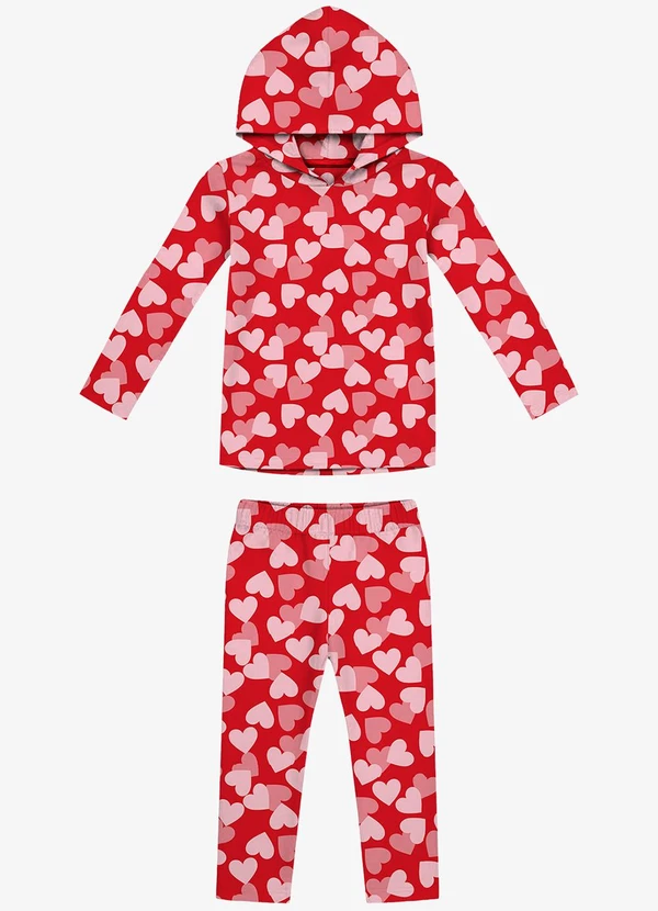 Rovi Kids - Conjunto Blusão e Calça Feminino Vermelho 1