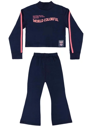 Bee Loop - Conjunto Blusão e Calça Infantil Azul - BEE LOOP