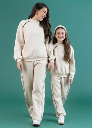 Soft Bonni - Conjunto Blusão e Calça Infantil Bege Névoa - SOFT BONNI