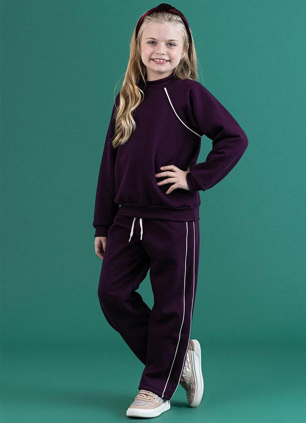 Soft Bonni - Conjunto Blusão e Calça Infantil Borgonha