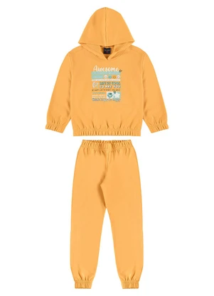 Guloseima - Conjunto Blusão e Calça Infantil Laranja - GULOSEIMA