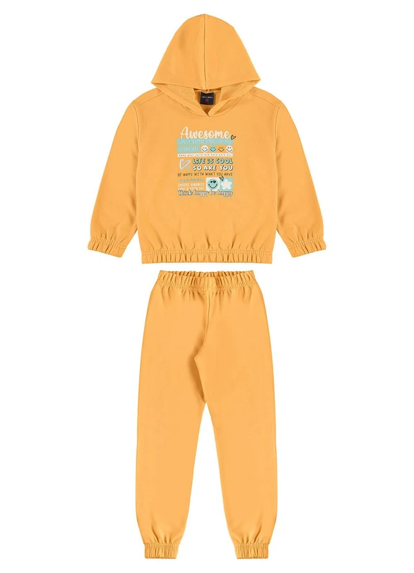 Guloseima - Conjunto Blusão e Calça Infantil Laranja