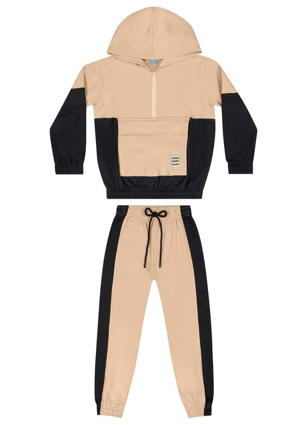 Quimby - Conjunto Blusão e Calça Infantil Marrom