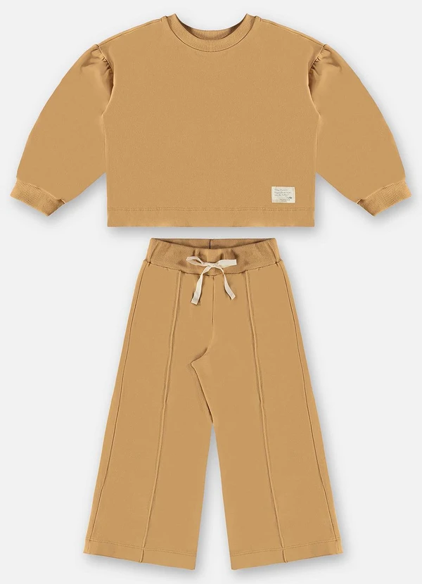 Up Baby - Conjunto Blusão e Calça Infantil Marrom
