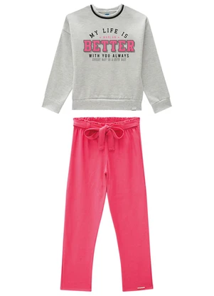 Marlan - Conjunto Blusão e Calça Jeans Cinza - MARLAN