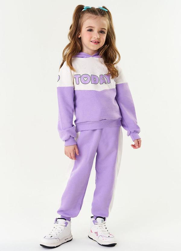 Abrange - Conjunto Blusão e Calça Jogger Color Block Lilás 1