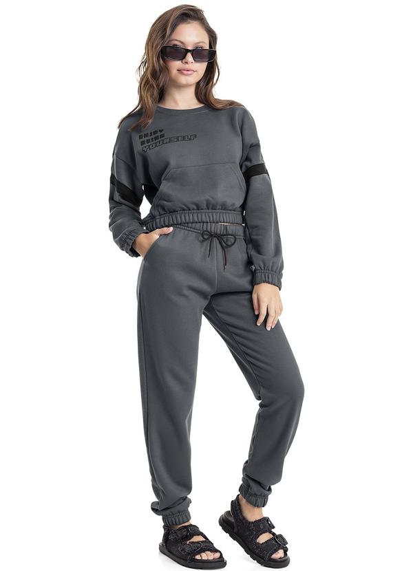 Gloss - Conjunto Blusão e Calça Juvenil Cinza