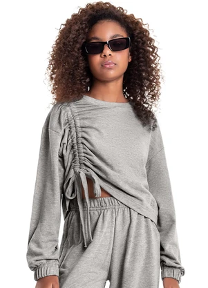 Gloss - Conjunto Blusão e Calça Juvenil Cinza - GLOSS