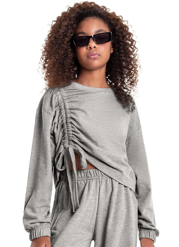 Gloss - Conjunto Blusão e Calça Juvenil Cinza