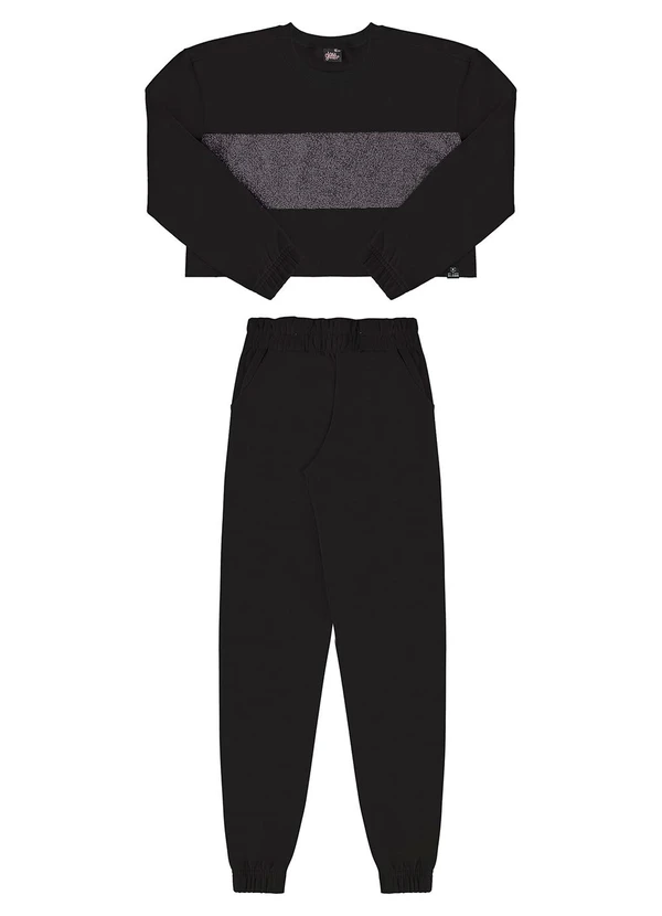Gloss - Conjunto Blusão e Calça Juvenil Preto 2