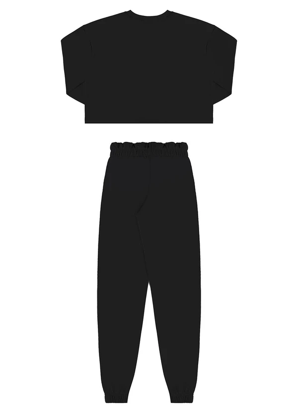 Gloss - Conjunto Blusão e Calça Juvenil Preto 3