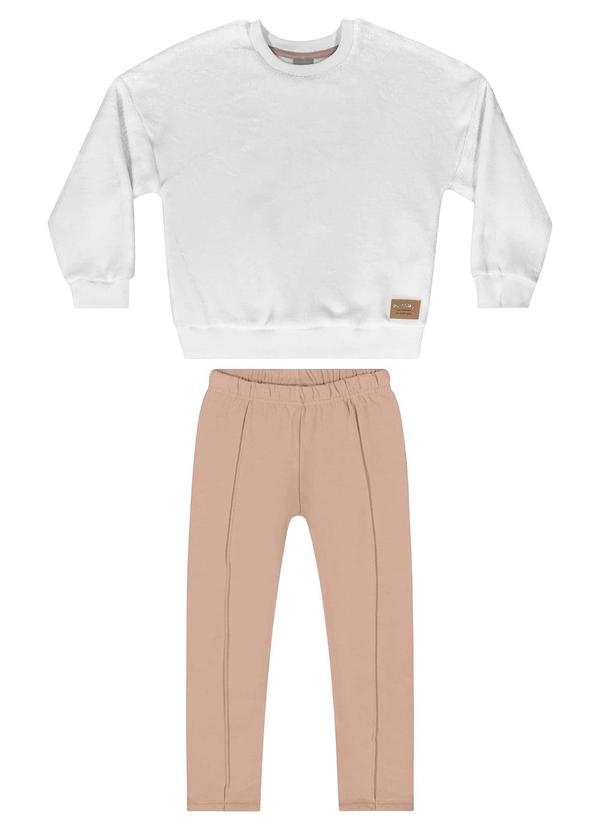 Quimby - Conjunto Blusão e Calça Legging Bege 2