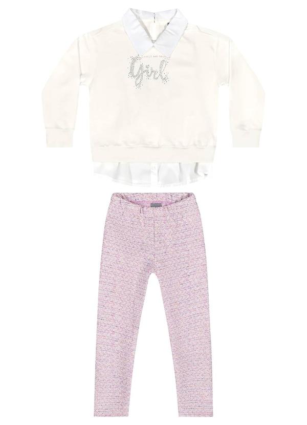 Quimby - Conjunto Blusão e Calça Legging Bege 2