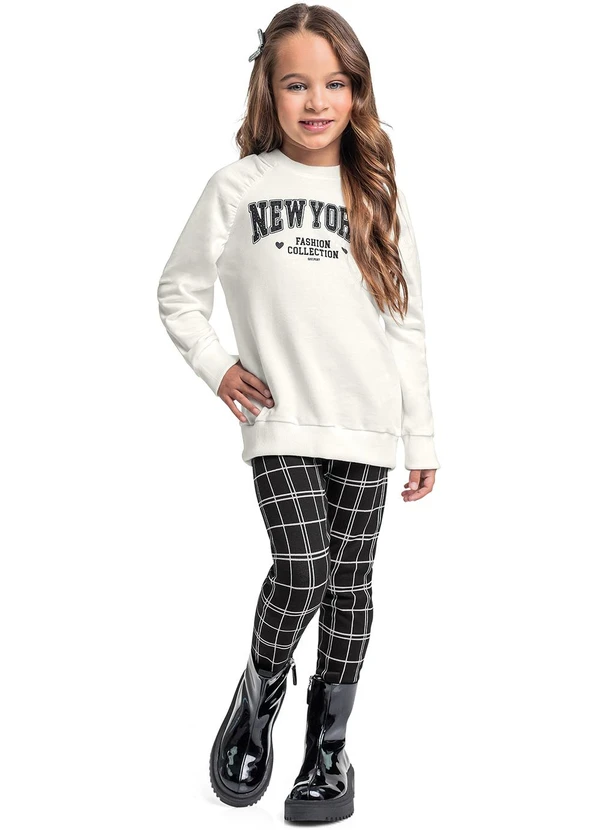 Quimby - Conjunto Blusão e Calça Legging Bege