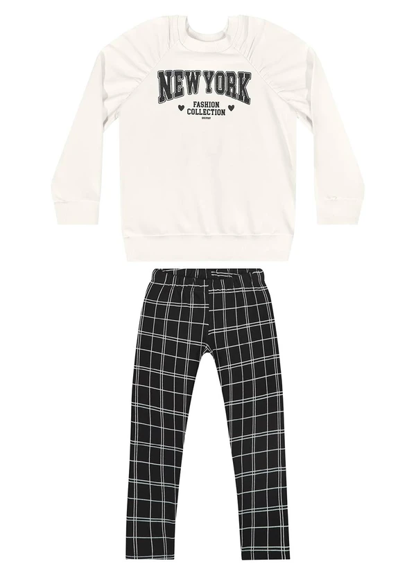 Quimby - Conjunto Blusão e Calça Legging Bege 2