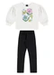 Guloseima - Conjunto Blusão e Calça Legging Rosa - variação: Branco