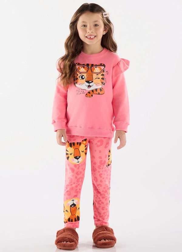 Up Baby - Conjunto Blusão e Calça Legging Rosa