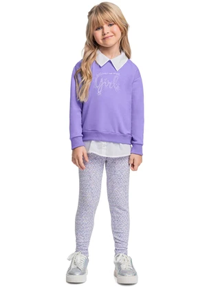 Quimby - Conjunto Blusão e Calça Legging Roxo - QUIMBY
