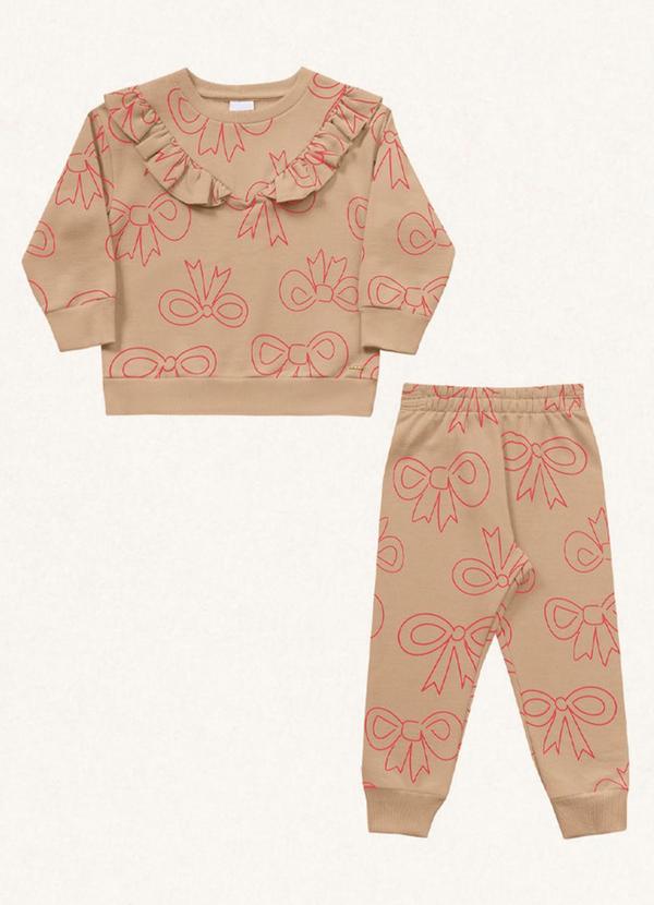 Fakini Kids - Conjunto Blusão e Calça Marrom