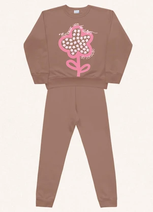 Fakini Kids - Conjunto Blusão e Calça Marrom - FAKINI KIDS