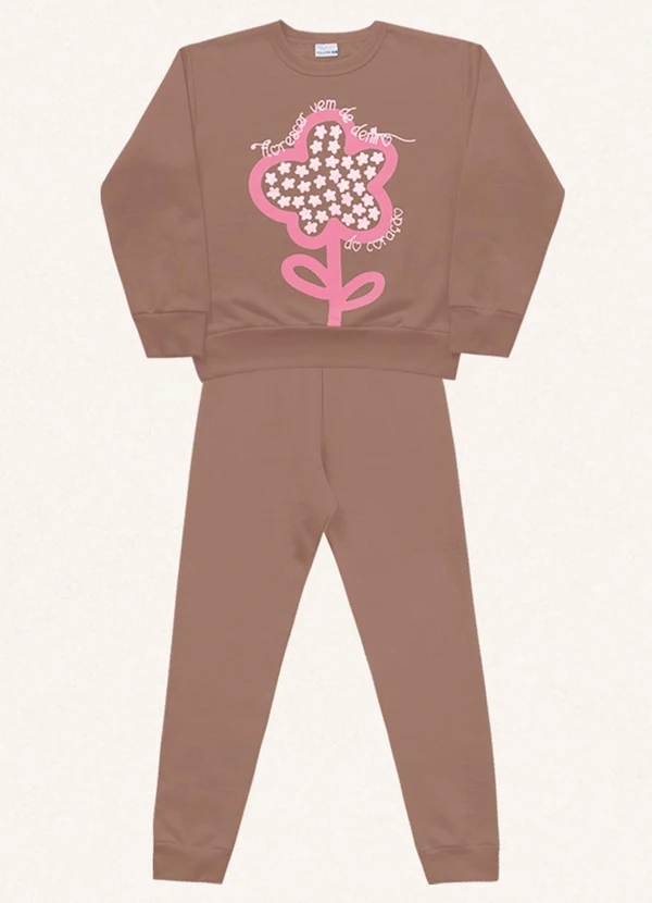 Fakini Kids - Conjunto Blusão e Calça Marrom