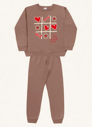Fakini Kids - Conjunto Blusão e Calça Marrom - FAKINI KIDS