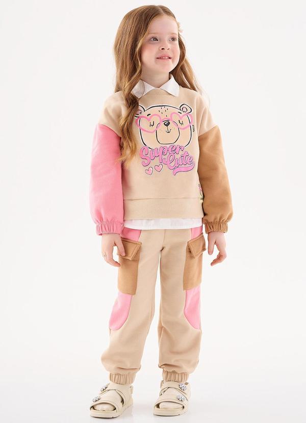 Up Baby - Conjunto Blusão e Calça Menina Bege