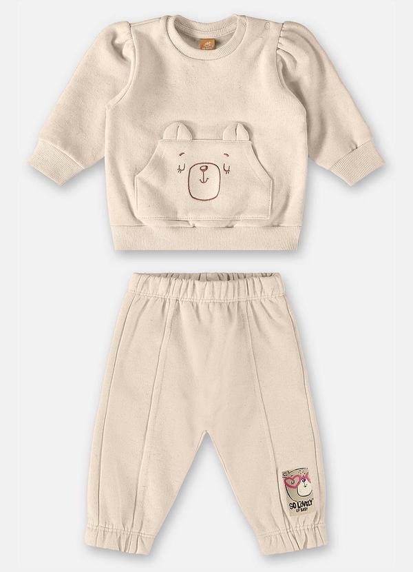 Up Baby - Conjunto Blusão e Calça Menina Bege