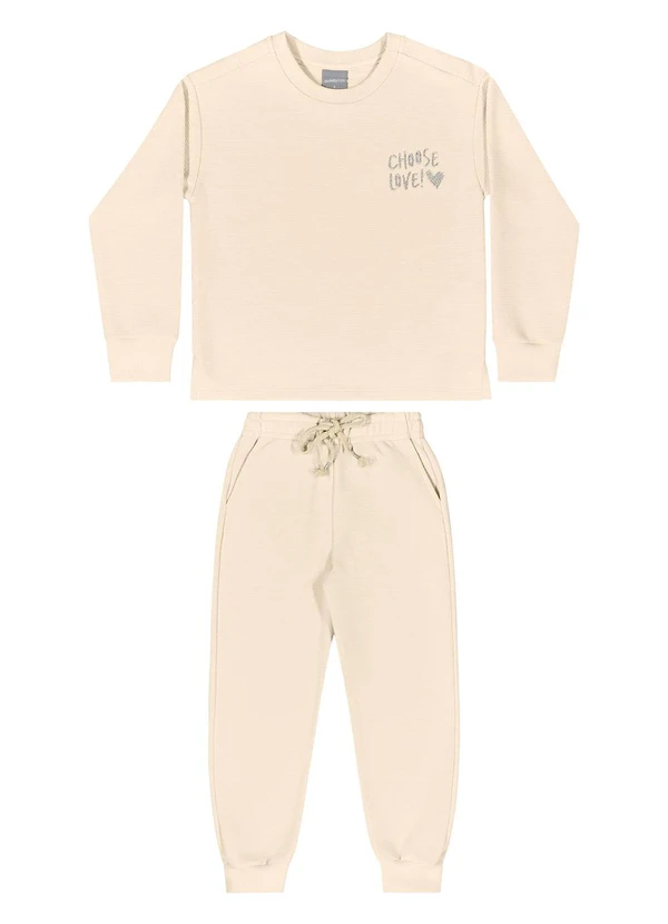 Quimby - Conjunto Blusão e Calça Menina Bege 2