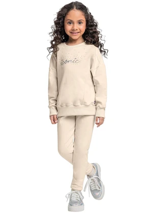 Quimby - Conjunto Blusão e Calça Menina Bege - QUIMBY