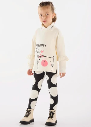 Up Baby - Conjunto Blusão e Calça Menina Bege - UP BABY