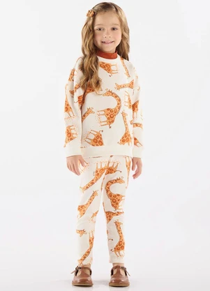 Up Baby - Conjunto Blusão e Calça Menina Bege - UP BABY