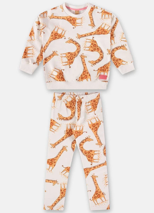 Up Baby - Conjunto Blusão e Calça Menina Bege 2