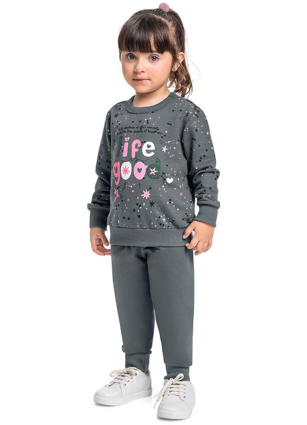 Bee Loop - Conjunto Blusão e Calça Menina Cinza