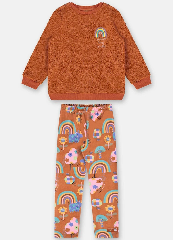 Up Baby - Conjunto Blusão e Calça Menina Laranja 2