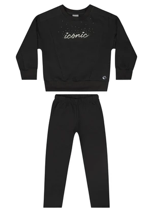 Quimby - Conjunto Blusão e Calça Menina Preto - QUIMBY