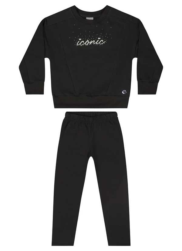 Quimby - Conjunto Blusão e Calça Menina Preto 2